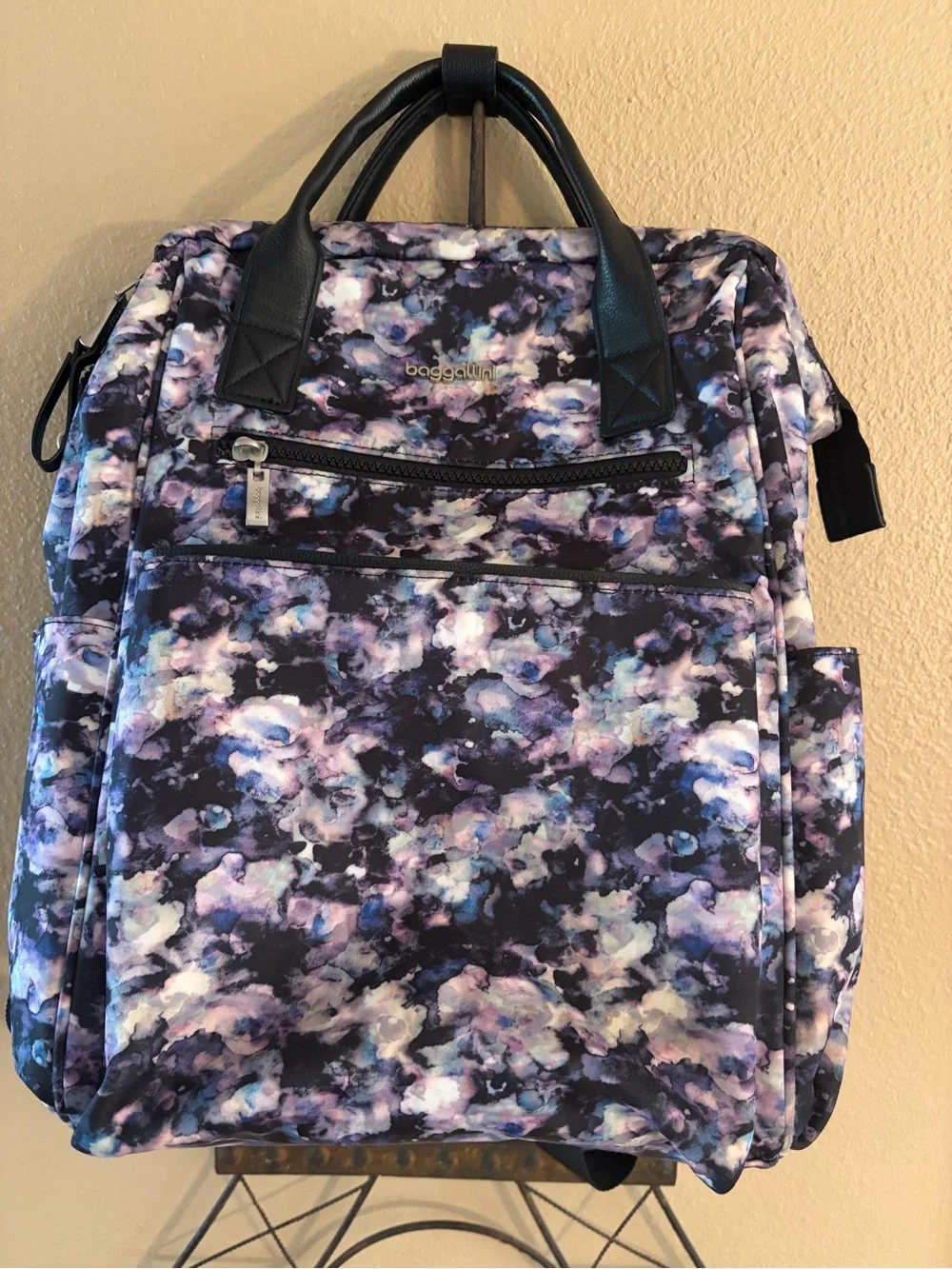 Baggillini Legacy Horizon Water Colors Purple and Pink Laptop Travel Backpack